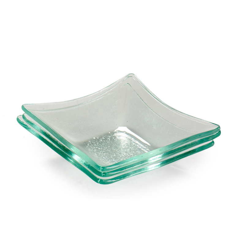 Arte Regal Square Glass Snack Bowl 4 Pcs Set