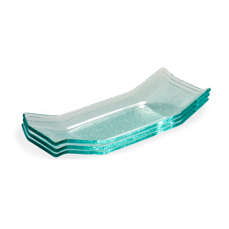 Arte Regal Rectangular Glass Appetizer Bowl 4 Pcs Set