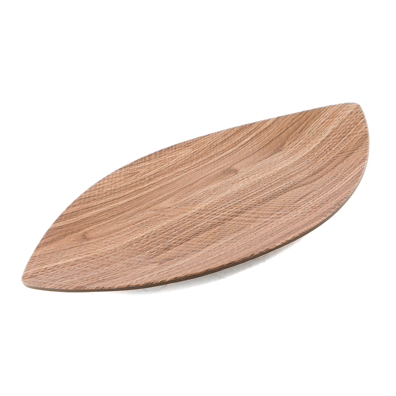 Vague Melamine Wooden Leaf Plate 12.8"