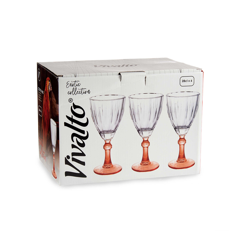 Vivalto 6 Piece Grapefruit Wine Glass 275 ml Set