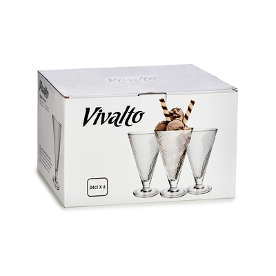 Vivalto 6 Piece Ice Cream Glass Conical High 300 ml Set