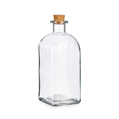 Vivalto Glass Bottle 1 Liter with Cork Stopper