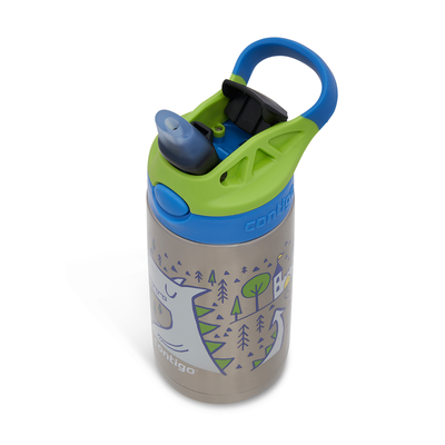 زجاجة ماء سهلة التنظيف للأطفال من الستانلس ستيل 380 مل من كونتيجو
