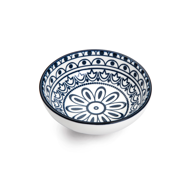 Che Brucia Arabesque Blue Round Dish