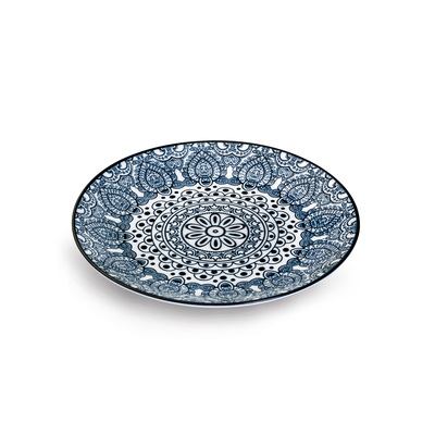 Che Brucia Arabesque Blue Round Plate
