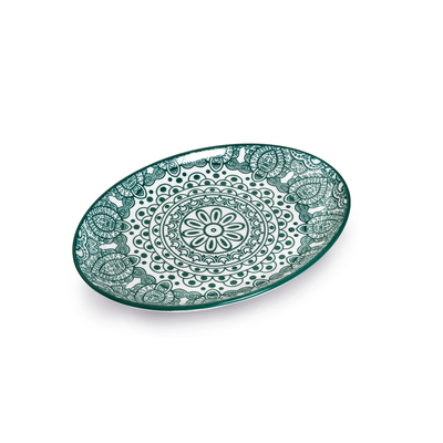 Che Brucia Arabesque Green Oval Plate