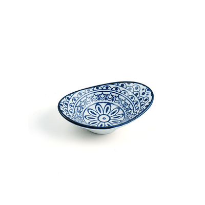 Che Brucia Arabesque Blue Oval Deep Dish 10 cm