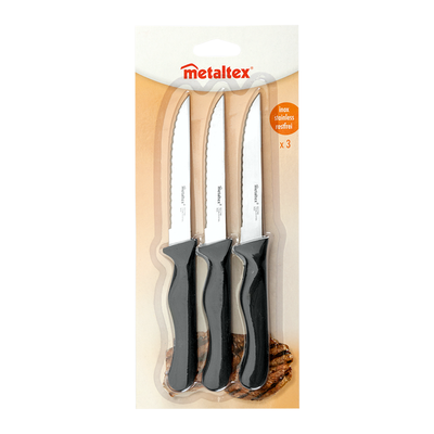 Metaltex Basic Line Set of 3 Steak Knives 21 cm