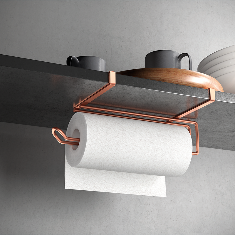 Metaltex Easy-Roll Copper Undershelf Kitchen Roll Holder