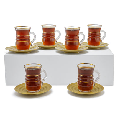Artivira Tea 6 Pieces Istikan Cup 6 Piece Saucer Set