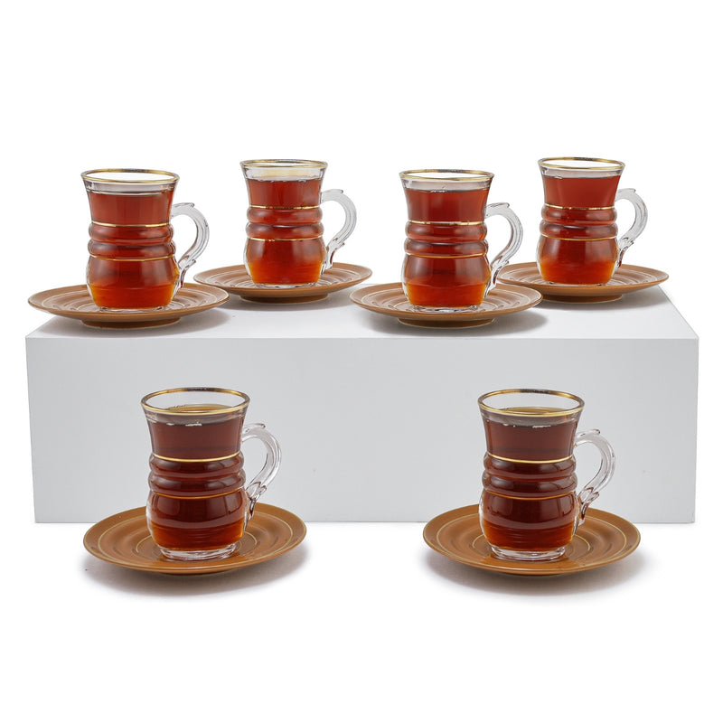 Artivira Tea 6 Pieces Istikan Cup 6 Piece Saucer Set
