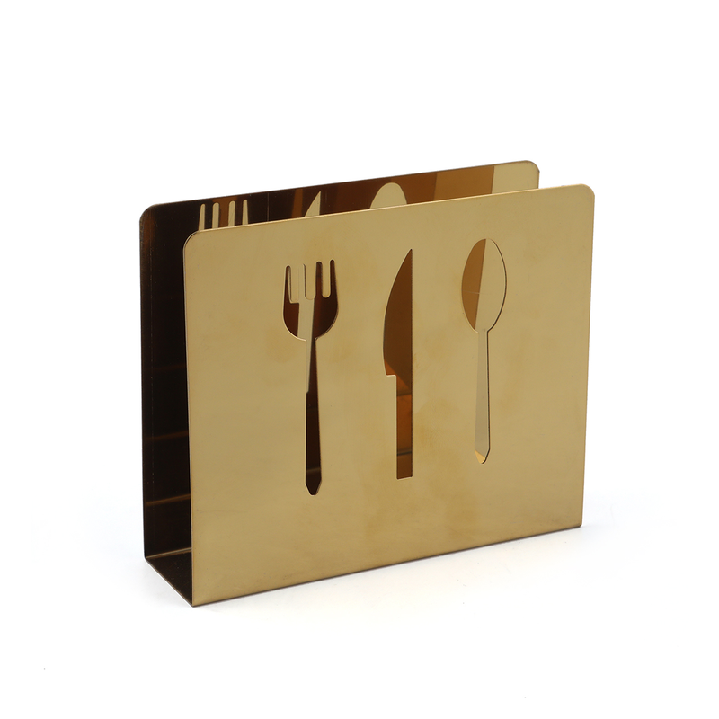 Golden Napkin Tissue Holder Cutlery Design