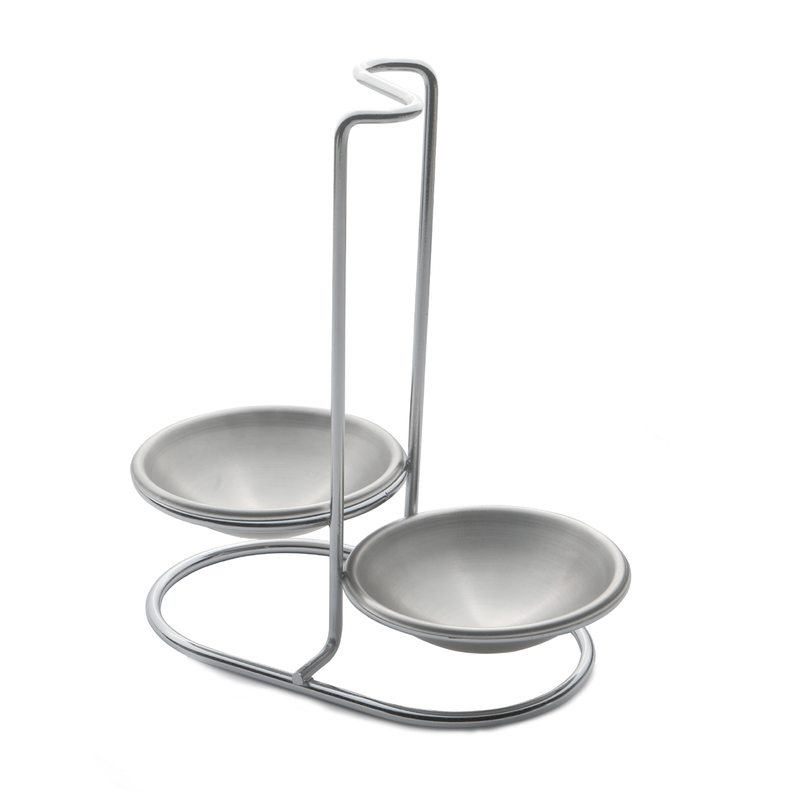 Stainless Steel Double Serving Spoon & Ladle Stand