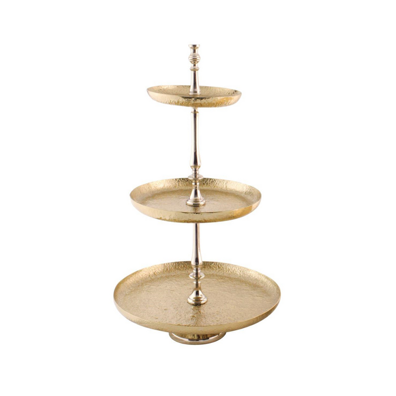 Vague Aluminium Round 3 Tier Stand with Steel 46 cm India